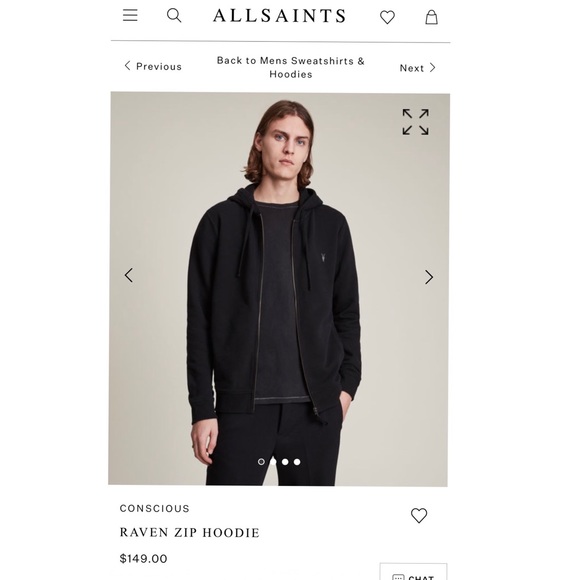 All Saints Other - All Saints RAVEN ZIP HOODIE